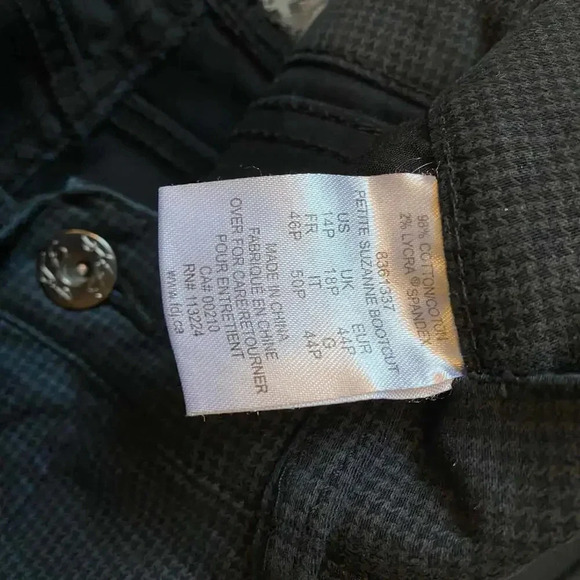 FDJ French Dressing Jeans Pants Gray Plaid Women Size 14P Pockets - Picture 6 of 6